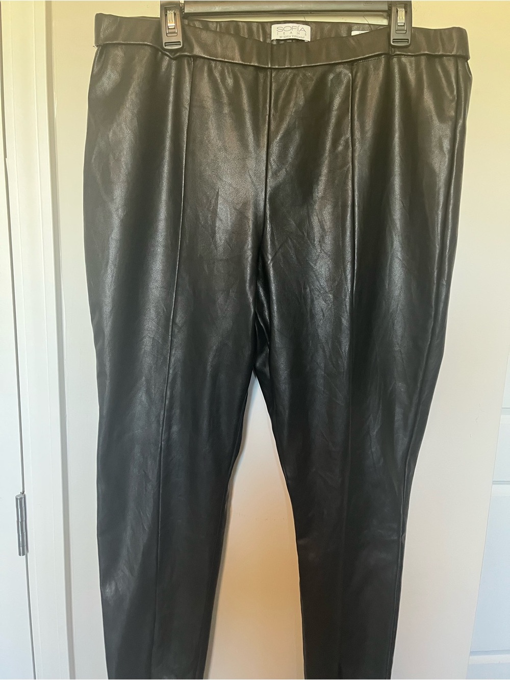 sofia by sofia vergara Black Faux Leather Jeggings